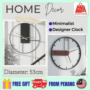 Scandinavian Minimalist Nordic Style Living Room Clock Retro Iron Nordic Creative Wall Clock INS Style Clock Silent Luxury Home Decor Wall Decoration Vintage Designer Clock 3D Emboss Acrylic Wooden