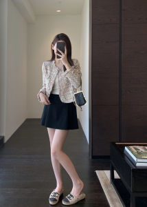 AMR UU ◆ Long Leg Fashion Tape High Waist A- line Skirt Easiest for Match Skimming Small Black Dress Skirt for Women Fall and Winter New