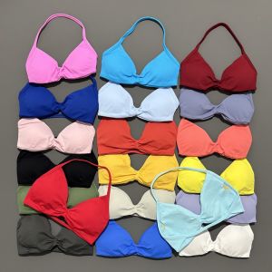 Sports Strappy Bra Yoga Underwear Women Gym Top Running Exercise Backless Bra High Support Active Wear Fitness Workout Halter