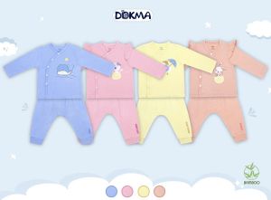 Bộ quần áo Dài Tay  sơ sinh cài cúc giữa chất vải Bomboo  của công ty TNHH Dệt may Dokma 3-9M