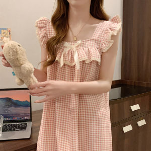 Bra Padded Summer Cotton Loose Camisole Nightdress