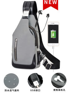 Casual Oxford Cloth Mens Crossbody Bag Fashionable Single Shoulder Backpack Leisure Style Zipper Closure Soft Handle Youth Friendly