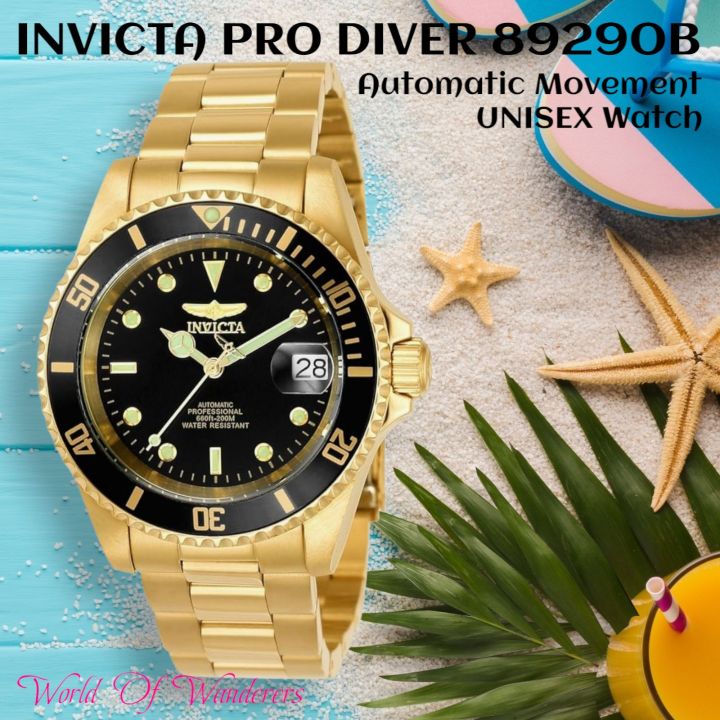Gold Invicta Water Resistant INVICTA PRO DIVER 8929OB