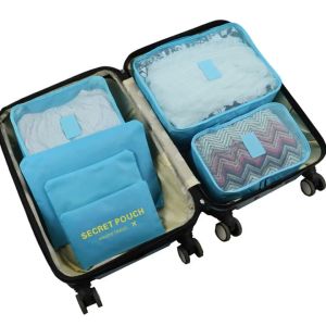 [OKLIFE.SG]Travel storage 6-piece set/Luggage and clothing waterproof organizer/storage bag 6-piece set