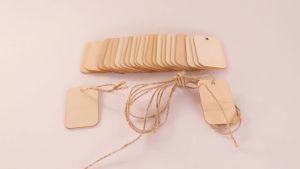 Unfinished Nature Wood Slice Gift Tags Blank Wooden Hanging Label With Rope for Wedding Birthday Party Decor DIY Bookmark Crafts