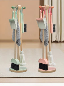 Moover Wooden Broom And Dustpan Set Early Education Cleaning Tools for Kids Indoor Playroom Toy for Boys And Girls