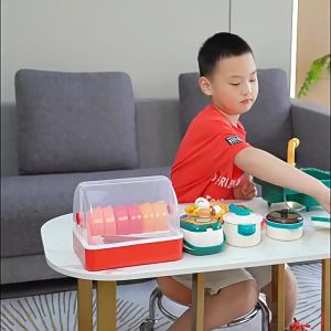 Kids Cooking Set Toys Kitchen Dish Washing Sink Pretend Play Set Cookware Food Educational Toys Gift