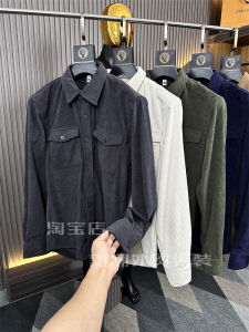 Mens Pure Color Long Sleeve Loose Fit Shirt Autumn Winter Polo Collar Casual Wear Comfortable Breathable Regular Thickness