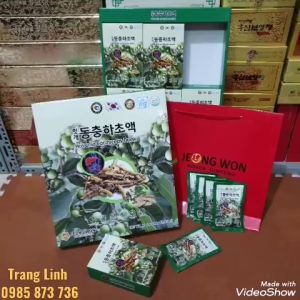 Nước bổ gan đông trùng hạ thảo hàn quốc Jeong Won chính hãng hộp 30 gói x 80ml - tranglinh