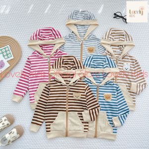 Áo Khoác Gió Chống Nắng Cho Trẻ Em Bé Trai Bé Gái 8-22kg [Siêu Cưng] Áo Khoác Len Tăm Cho Bé Trai Gái AK SỌC GÂN Lovely Kids Official Store
