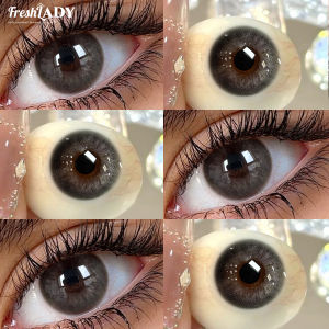 FRESHLADY | Fresh Lady 1 Pair Brown Colored Contact Lenses Natural Gray Pupils Eyes Contact lenses Big Eyes Soft Contacts 14.20mm