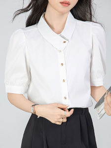 XUSHAN | Petite White Elegant Irregular French Style Blouse