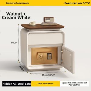 SAMEDREAM | Small Vintage Cream Safe Nightstand