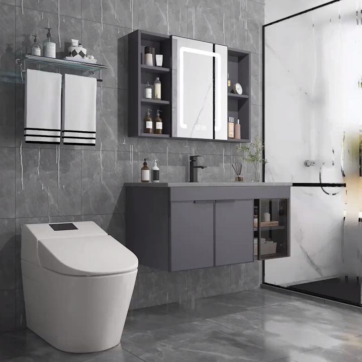 Basin Cabinet Bathroom Cabinet With Mirror Sink Alumimum Ceramic Toilet ...