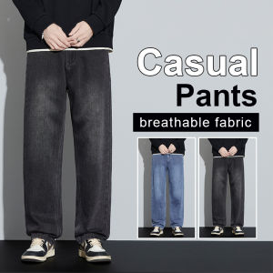 Mens Trendy Style Straight Loose Fit Jeans 2025 Autumn Winter Retro Fashion Casual Versatile Pants Plus Size 38
