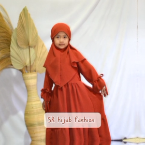 muslim anak set hijab gamis anak serut terbaru uk S M L XL XXL