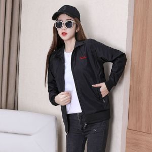 Áo Khoác Thể Thao Màu Hồng Dài Tay Thường Ngày Mùa Xuân Thu Cỡ Lớn Phong Cách Hàn Quốc Áo Khoác Gió Nữ Áo Khoác Dài Tay