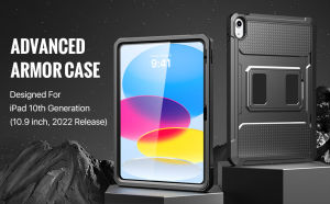 MoKo IPad 10th Generation Case 2022 Shockproof Full Body Rugged Hybrid Protective Cover with Kickstand and Built-in Screen Protector for IPad 10.9 Inch 10th Gen Support Touch ID