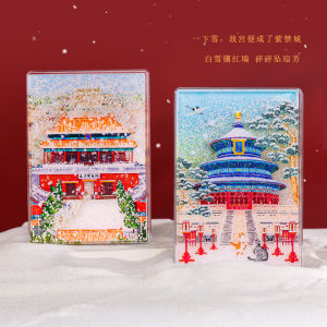 Beijing Snow Desert Fridge Magnet Cultural Creative Tourism Souvenir Gift Palace Museum Summer Palace Building Pattern