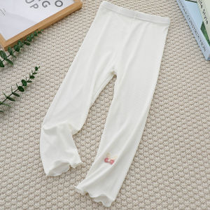 Girls Modal Ice Silk Dancing Pants Thin Summer Nine Points Trousers Childrens Base Layer Pants Breathable Comfortable White Long Pants