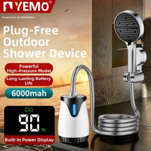 YEMO | Portable Pressurized Outdoor Shower Pump Showerhead