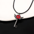 Hazbin Necklace Lover Heart Portal Inspired Key Pendant Hotel Lucifer Alastor Cosplay Necklace for Women Men Choker Jewelry Gift. 