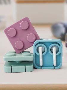Silicone Earphone Cable Organizer Block Style Wire Wrangler Data Cable Tidy up Tool Dormitory Space Saving Solution