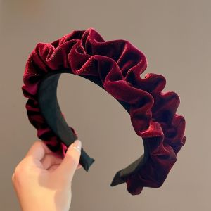 Fall and Winter Red Hair Band Womens High Skull Top Hairpin 2024 New Style Hair Band Face Wash Hair Band Wide Brim Hair Pressing Bundle Headdress