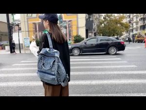 WYK156 Tas Ransel Wanita Pria JEANS Sekolah Kuliah Backpack Impor TKM