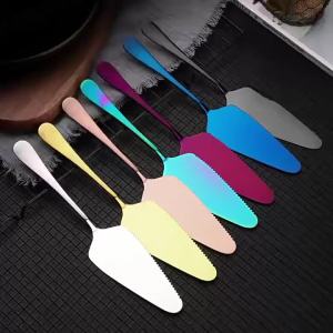 Stainless Steel Cake Server Long Handle Serrated Edge Pie Cutter Shovel Baking Tool For Pizza Cheese Dessert Home Party 〔CC11〕