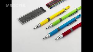 MROOFUL | 2.0mm Mechanical Pencil Setwith 24Refills & Eraser Built-in SharpenerThick Lead Drafting Pencil for Writing Drawing Sketching