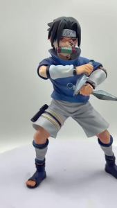 Bandai | New 18.5cm Naruto Anime Figure Uchiha Sasuke Figurine Collectible Kagebunsin No Jyutu Pvc Statue Model For Boy Room Ornament Toy