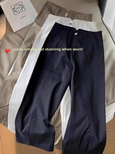 Spring New Fashion High Waist Slimming Straight Leg Trousers 9/10 Length