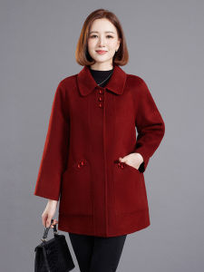 Fashionable Cashmere Coat Womens Mid-Length 2025 Autumn Winter Moms Clothes Small Size Double-Sided Velvet Stylish Jacket