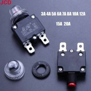 Công Tắc Bảo Vệ Quá Tải 5PC Cầu Chì Có Thể Đặt Lại 220V Với Nắp Chống Nước - Các Loại Định Mức Dòng Điện 3A-30A