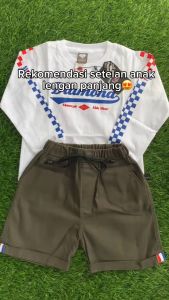 TakahikoKids Setelan baju anak usia 1-8 tahun dan celana pendek cargo