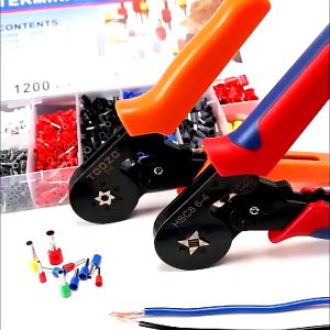 1200pcs Ferrule Crimper Plier Kit +Tubular terminal crimping pliers manual Self-Adjustable Ratchet Wire Crimping Tool
