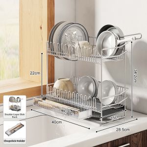 BANGJIE | Durable 304 Stainless Steel Drain Rack For Kitchen Dishes
