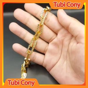 Lắc tay nữ chạm máy 3D đốt xích khóa trái tim L191-151-DX1  Tubi Cony- Có thể tháo ngắn theo ý