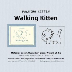 Stickers Punk | Vintage Cute Cat Rubber Stamp