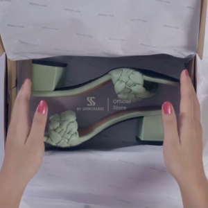 SS BY SHINTASARI - Aira Sandal Selop Slip-On Heels Wanita Rajut Sandal Heels 5cm