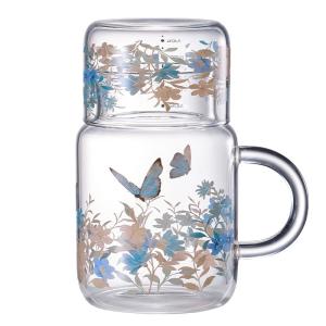 CAROTE | Female-Friendly Heat-Resistant Glass Cup with Lid for Home and Office Use