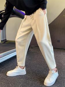 Quần Ống Đứng Dày Màu Đào Rộng Rãi Cho Nam Mùa Thu Đông Quần Dài Thường Ngày Đa Năng Quần Ống Côn