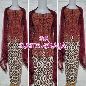 set kebaya akad nikah kebaya pengantin kerah sabrina