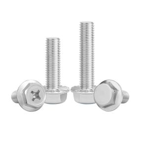 JINJUNTAI | 304 Stainless Steel Anti-loosening Anti-slip Hex Flange Bolts