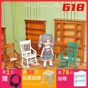 Thu Nhỏ Nội Thất Phòng Khách Tủ Trưng Bày Hình Hoa Đính Đá Lò Sưởi Bàn Trà Bằng Gỗ Trang Trí Cho Nhà Búp Bê Tỉ Lệ 1:12