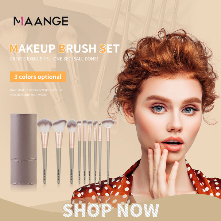 MAANGE 9PCS Makeup Brush+Bag Set is easy to carry and use for various