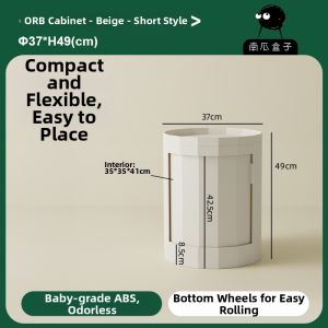 NANGUAHEZI | Creative Portable Bedside Table Round Storage Cabinet