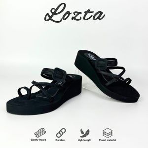 LOZTA Sandal Wanita Dewasa Wedges Jepit Slop Hak Balok Ringan Dan Nyaman