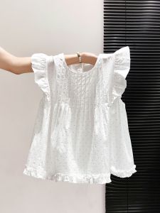 V.C.I | White Polka Dot Ruffled Sleeve Blouse Loose and Slimming Shirt